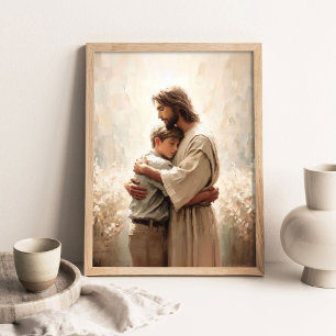 Savior's Trust, Modern Christian Art, Jesus with Poster