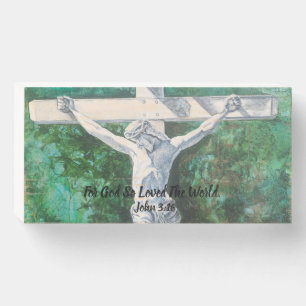 Saviour. Christian Christmas, Easter, Baptism Wooden Box Sign