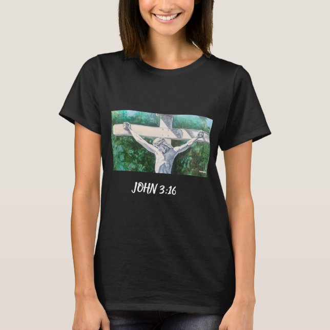 Saviour Christian  John 3:16., Christmas- Easter T-Shirt (Front)
