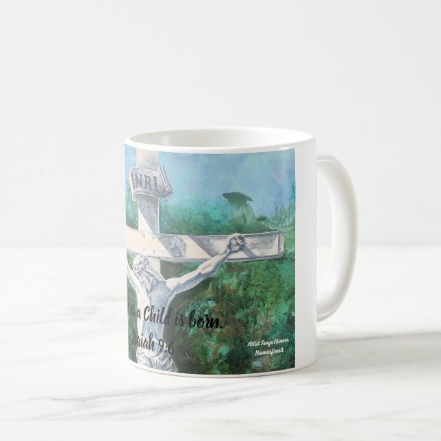 Saviour Christmas Easter Baptism Holy Week Coffee Mug (Front Right)