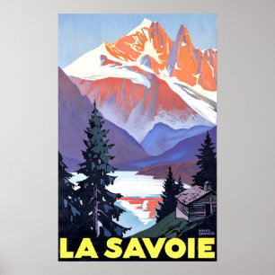 Savoie, French Alps, France, mountain on snow Poster