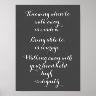 Savoir Quand Partir Est Une Affiche De Sagesse