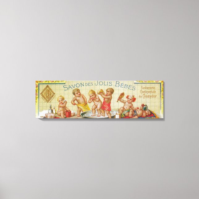 Savon Des Jolis Bebes Soap LabelParis, France Canvas Print (Front)