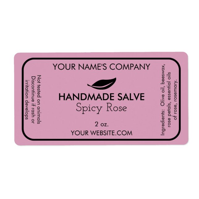 Savon personnalisé ou saler Étiquettes fabrication (Devant)