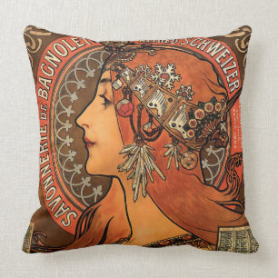 Savonnerie De Bagnolet by Mucha Throw Pillow