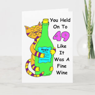 Savor la carte d'anniversaire Winey du chat 50