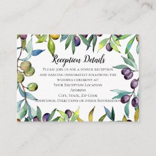 Savory Olives Tuscan Watercolor Wedding Enclosure Card