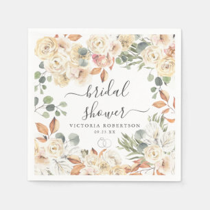 Savory Rustic Floral Bridal Shower Personalized Napkin