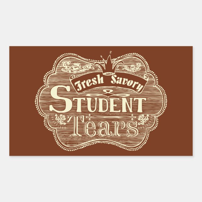 Savory Student Tears Hand Drawn Chalkboard Sticker (Front)