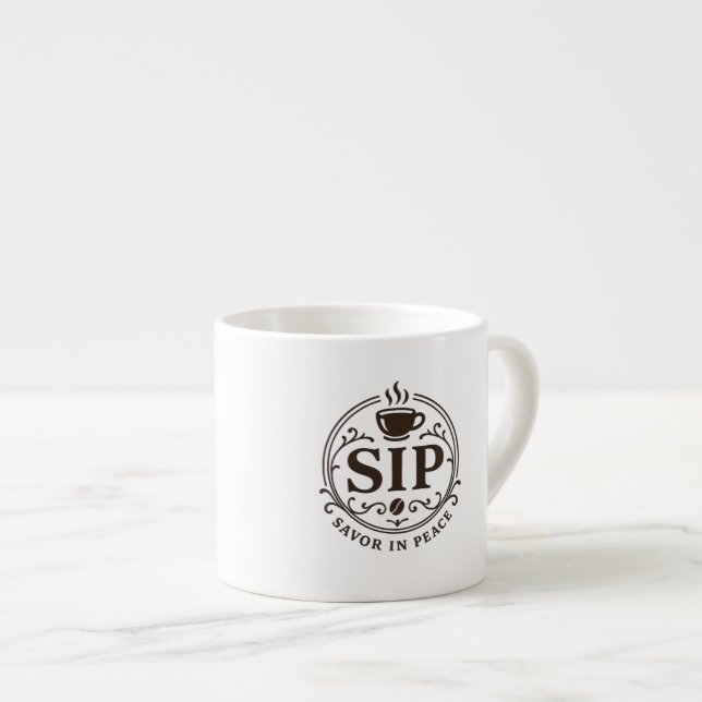 Savour In Peace Coffee espresso cup (Front Right)