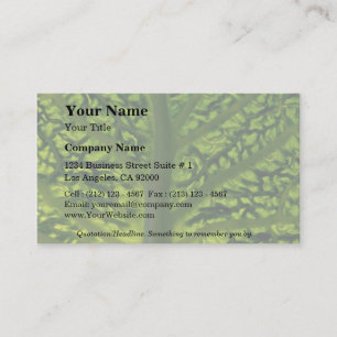 Savoy cabbage leaf business card