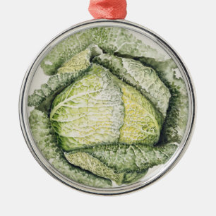 Savoy Cabbage Metal Ornament