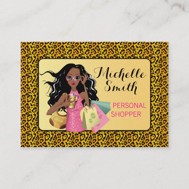 Savvy Shopper Carte de visite afro-américain (Devant)