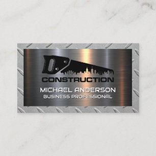 Saw City Logo   Steel Metal Construction Business Card