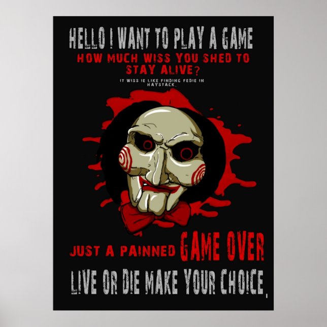Saw-Hello i want to play a game Poster (Front)