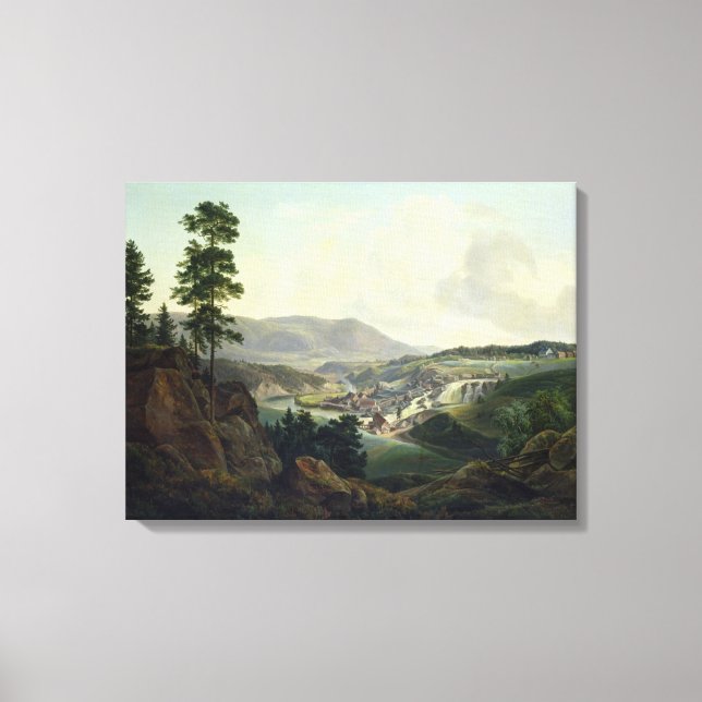 Saw Mill in Norway, 1827 Canvas Print (Front)