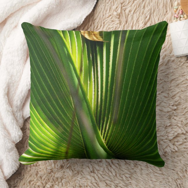 Saw Palmetto and Leaf Throw Pillow (Blanket)