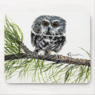 Saw Whet Owl Mouse Pad