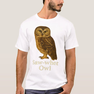 Saw-whet Owl T-Shirt: Raptor Bird Nature Design T-Shirt