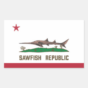 Sawfish Republic Ray Flag Carpenter Shark Sticker