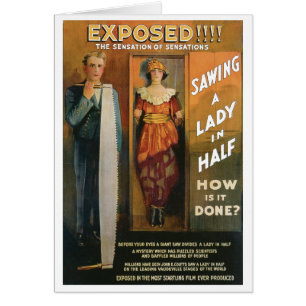 Sawing A Lady In Half ~ Magician Vintage Magic Act