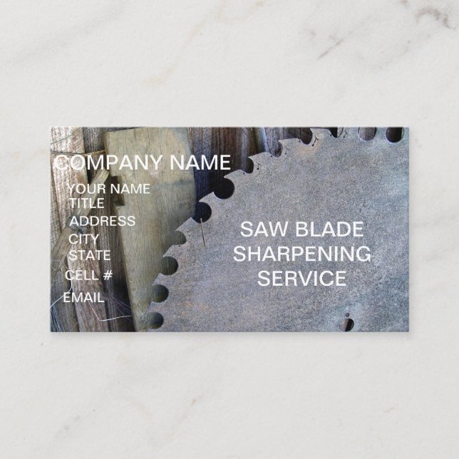 Sawmill Blade Sharpening  Business Card (Front)