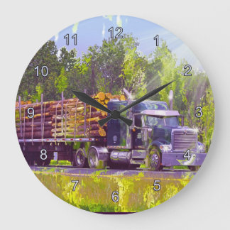 Sawmill Lumber Logging Truck Wall Clock