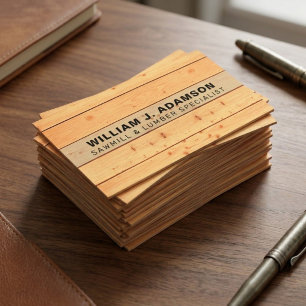 SAWMILL & LUMBER SPECIALIST   WOOD GRAIN BUSINESS CARD