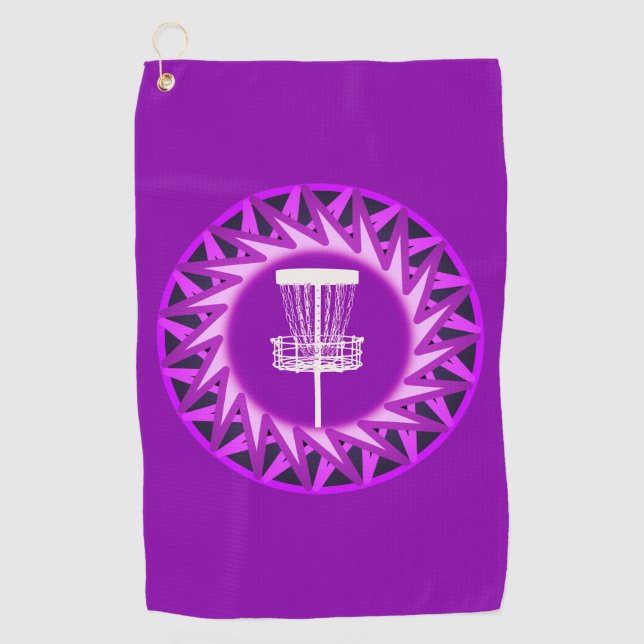Sawtooth Basket Purple Golf Towel (Front)