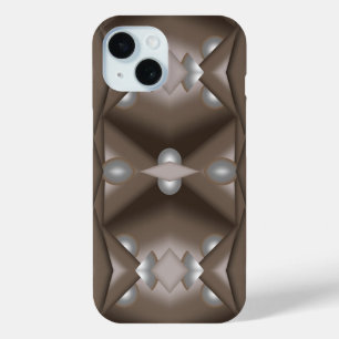 Sawtooth Edged Concentric Earth Tone Ombre Art iPhone 15 Case
