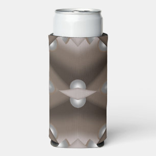 Sawtooth Edged Concentric Earth Tone Ombre Art Seltzer Can Cooler