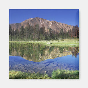 Sawtooth Mountains reflected in Fourth of July Magnet