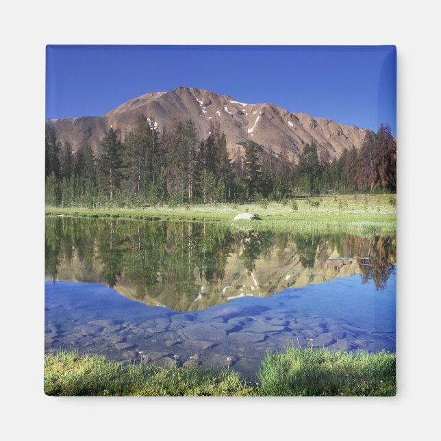 Sawtooth Mountains reflected in Fourth of July Magnet (Front)