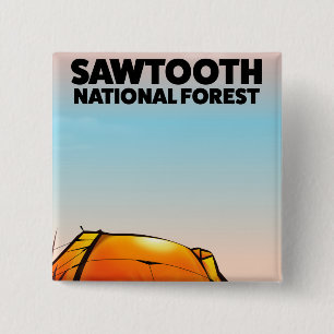 Sawtooth National Forest Travel poster 2 Inch Square Button