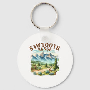 Sawtooth Range Idaho Travel Nature Mountain Explor Keychain
