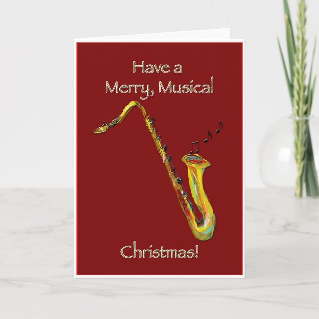Sax Christmas Holiday Card (Front)