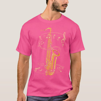 Sax Player Saxophonist Music Notes Treble Clef Sax T-Shirt