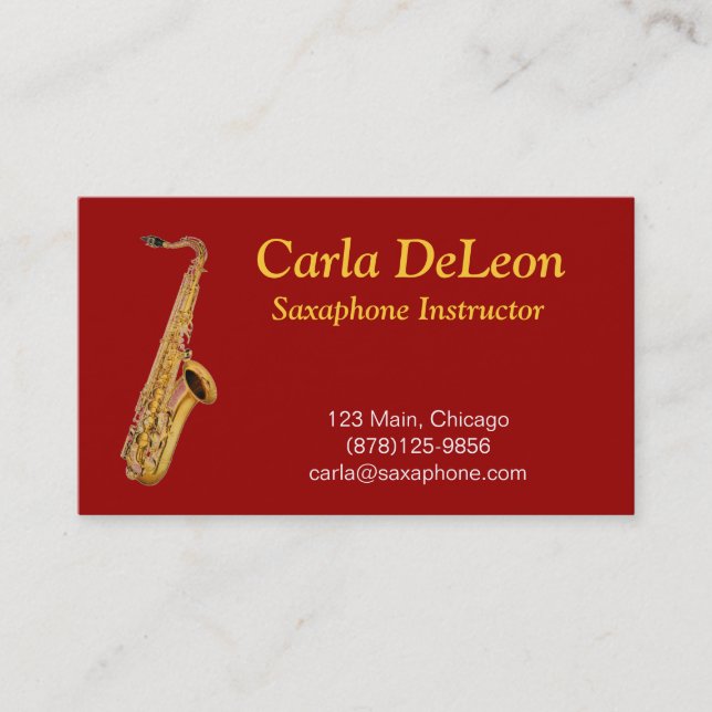 Saxaphone Business Card (Front)