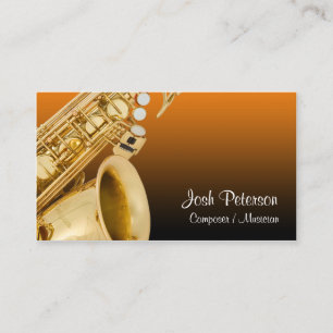 Saxaphone Orange Gradient Carte de visite