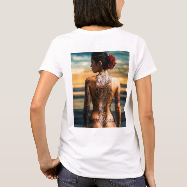  "Saxi Girl: Melodic Chic T-Shirt" T-Shirt (Back)