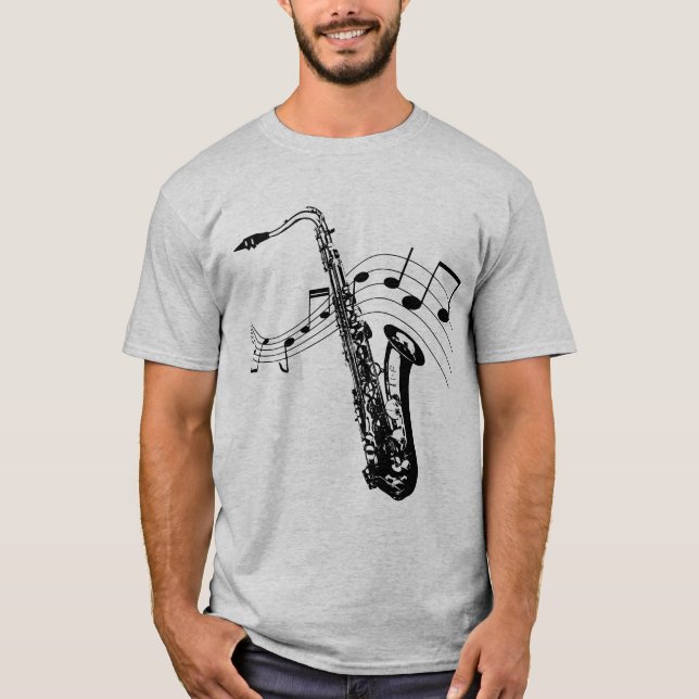 Saxo et T-shirt de notes (Devant)