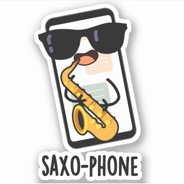 Saxo-phone Funny Cellphone Puns  (Front)