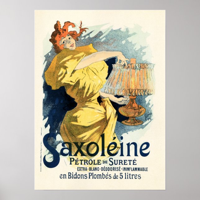 SAXOLEINE HUILE LAMP Ancien poster français Annonc (Devant)