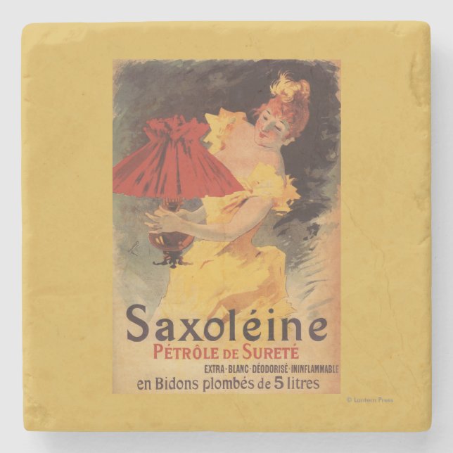Saxoleine Lamp Oil Red Lampshade Stone Coaster (Front)