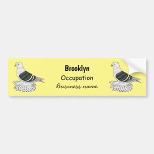 Saxon Shield pigeon bird cartoon illustration Bumper Sticker