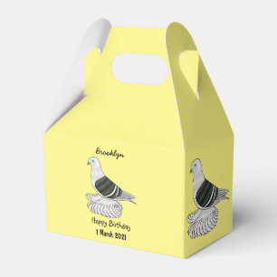 Saxon Shield pigeon bird cartoon illustration Favor Box