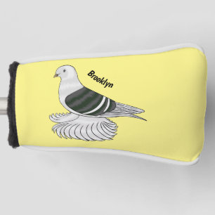 Saxon Shield pigeon bird cartoon illustration Golf Head Cover