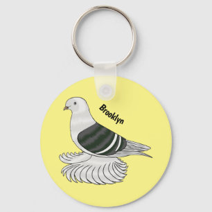 Saxon Shield pigeon bird cartoon illustration Keychain
