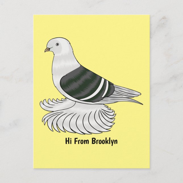 Saxon Shield pigeon bird cartoon illustration  Postcard (Front)