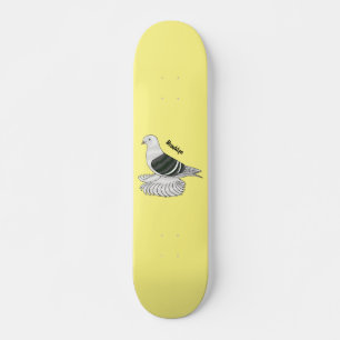 Saxon Shield pigeon bird cartoon illustration Skateboard